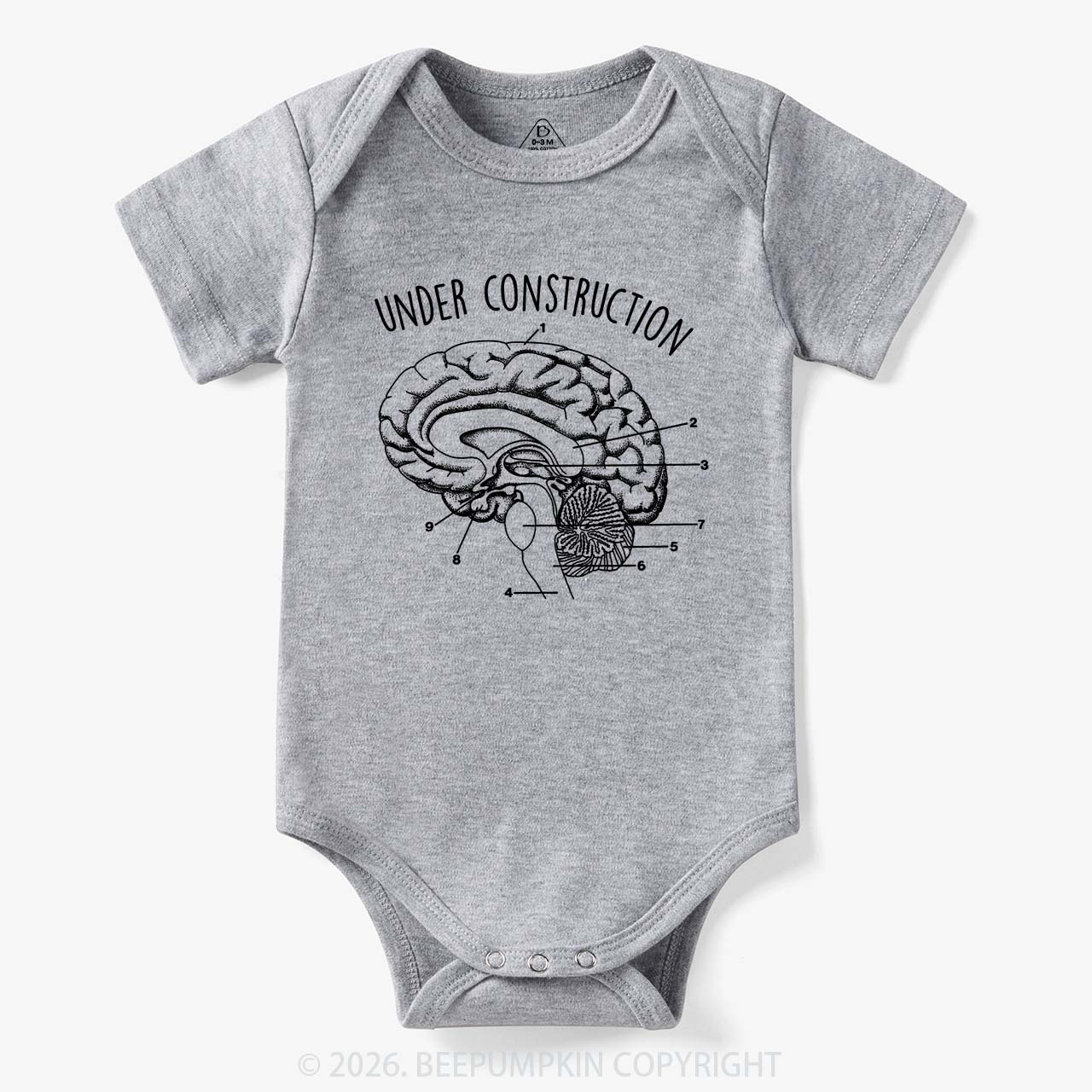 Under Construction Brain Diagram Bodysuit