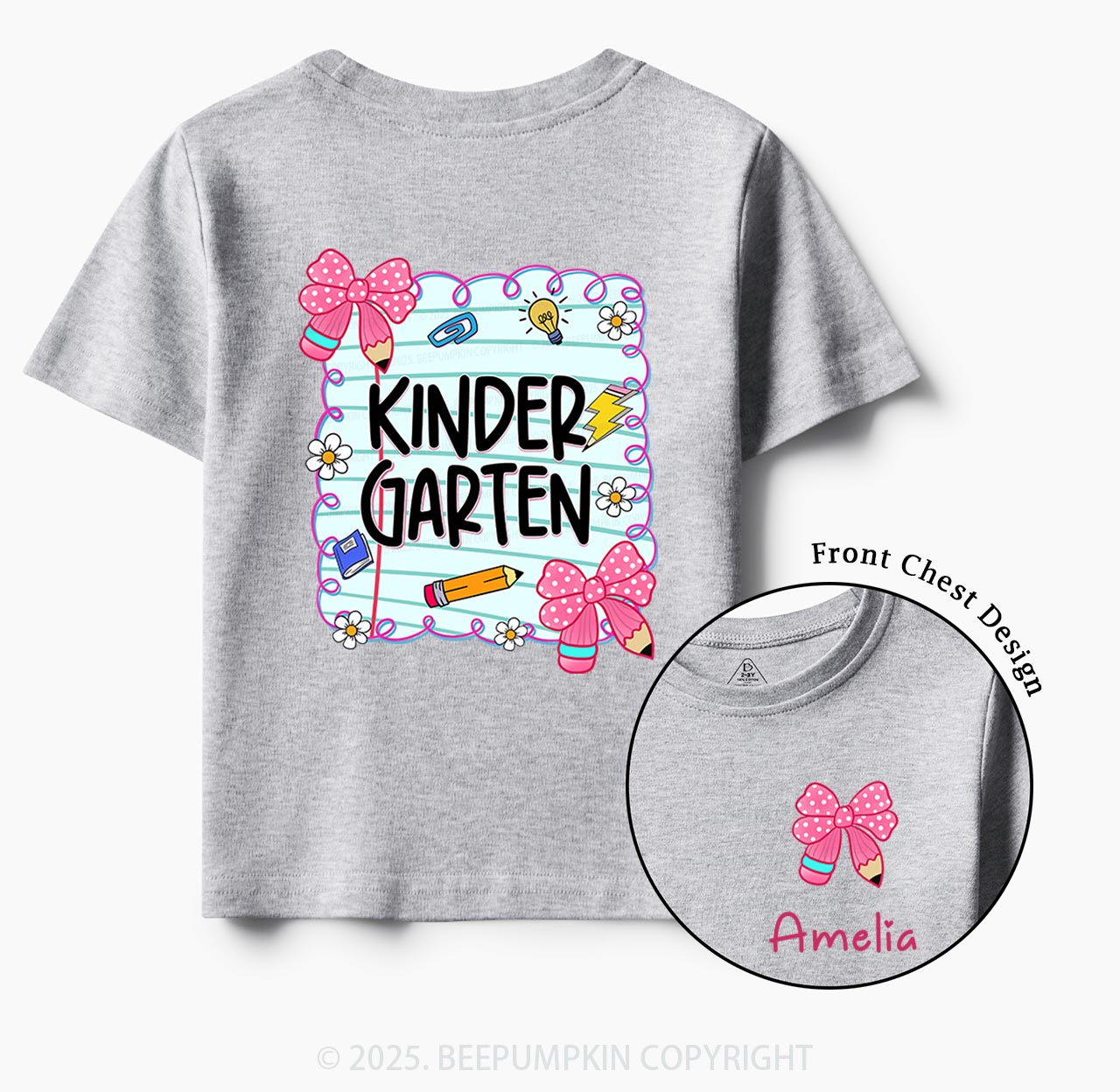 Personalized First Day Of School Toddler&Kid's Tees Beepumpkin
