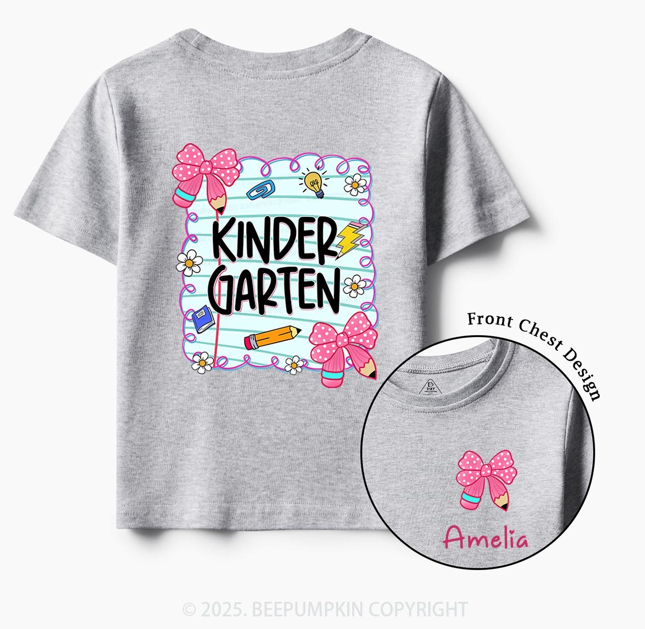 Personalized First Day Of School Toddler&Kid's Tees Beepumpkin