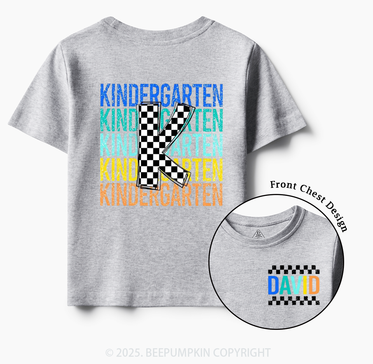 Personalized Rainbow Font First Day Of School Toddler&Kid's Tees Beepumpkin