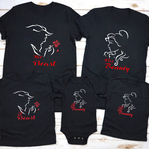 Beauty And Beast Valentine Family Matching Shirts