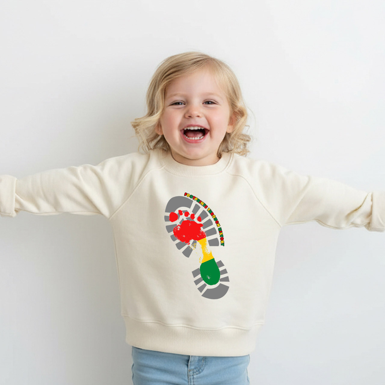 Black History Month Footprint Kid's Sweatshirt