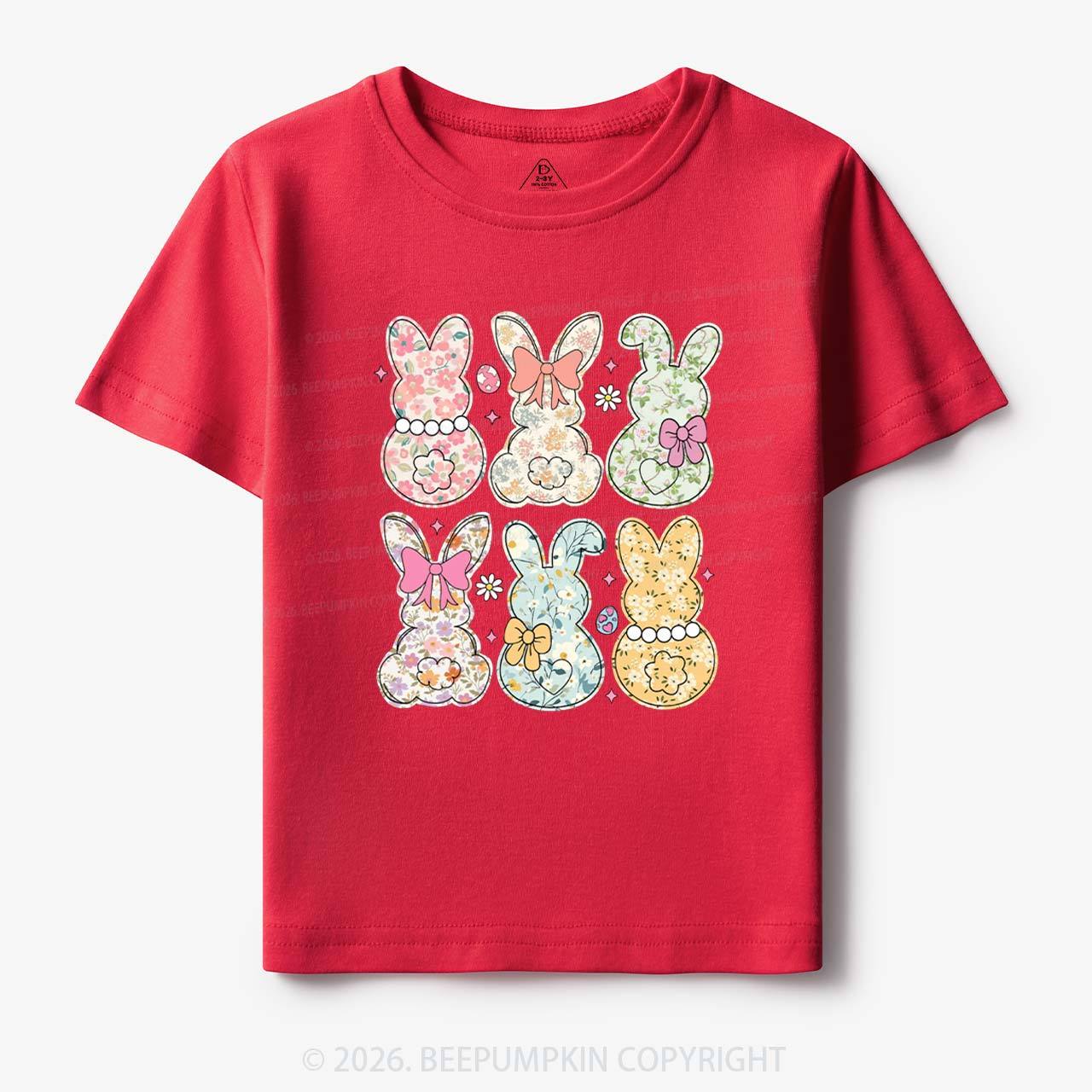Vintage Spring Floral Bunny Bows Toddler&Kid's Tees