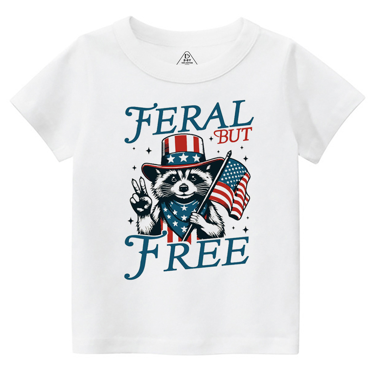 Feral But Free Fourth Of July Toddler&Kid's Tees Beepumpkin 