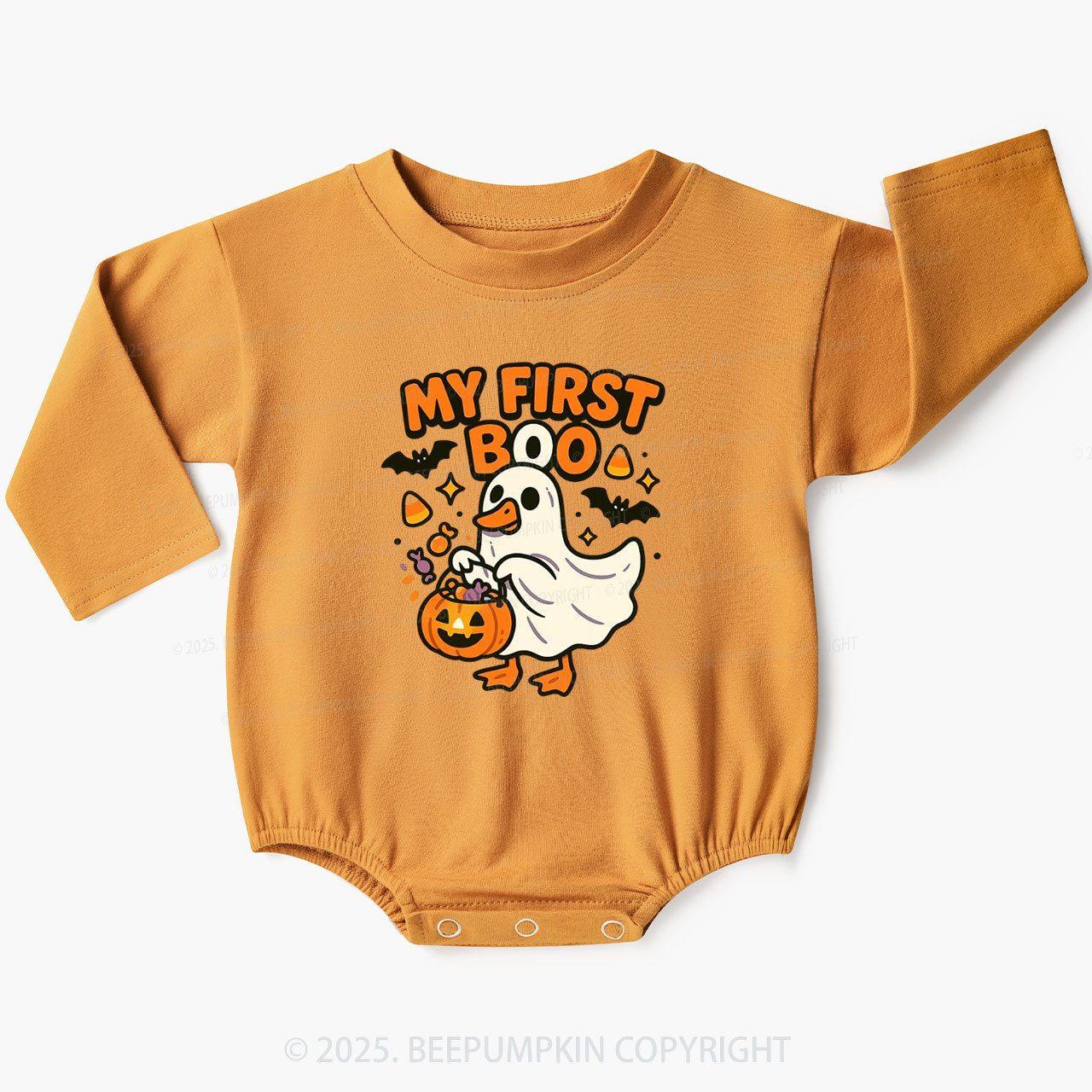 My First Boo Halloween Baby Bubble Romper Beepumpkin