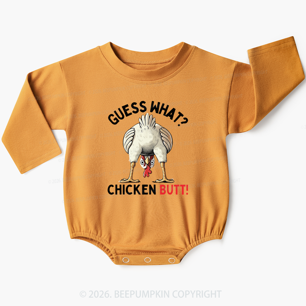 Guess What Chicken Butt Super Funny Baby Bubble Romper