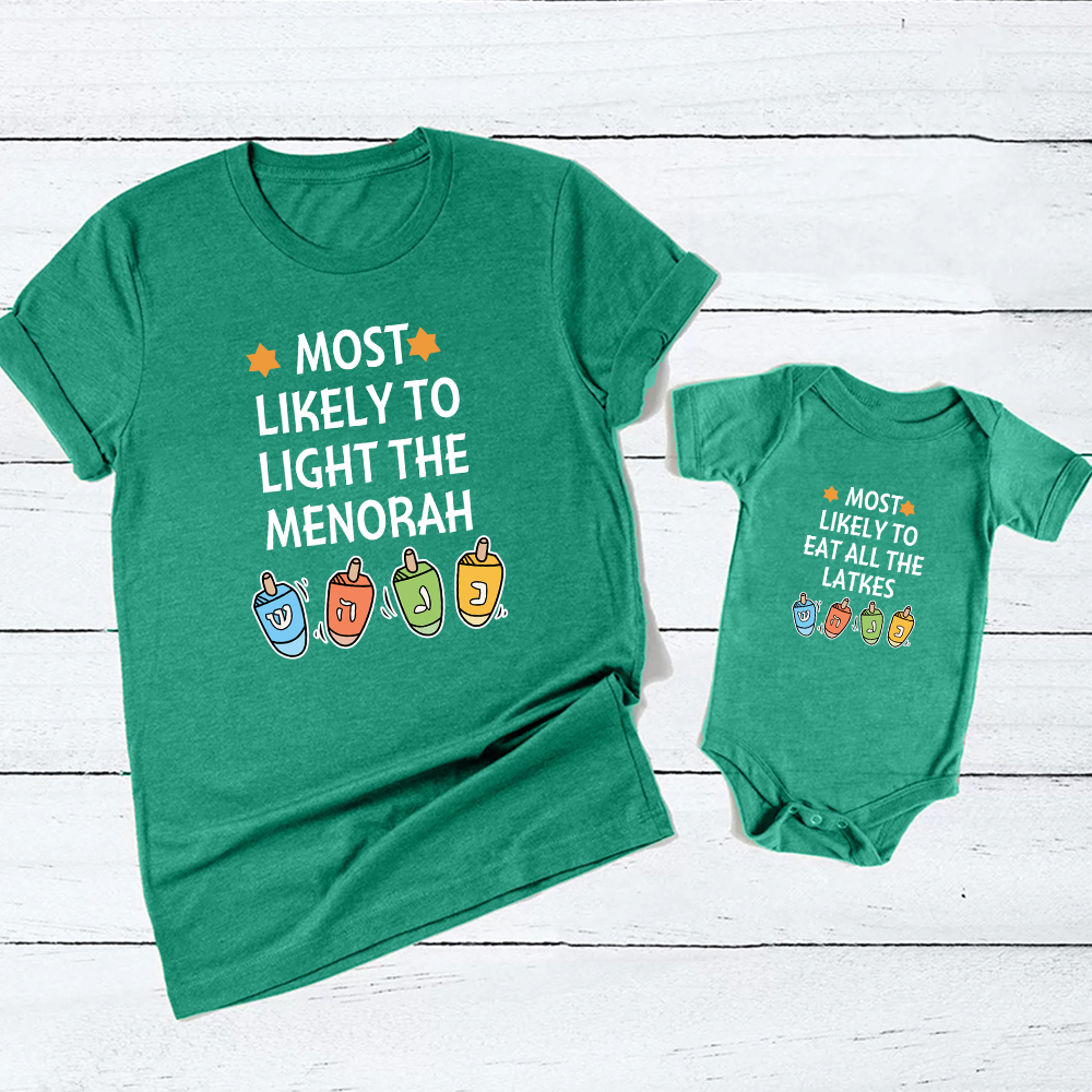 Most Likely Design Hanukkah Family Matching Shirt