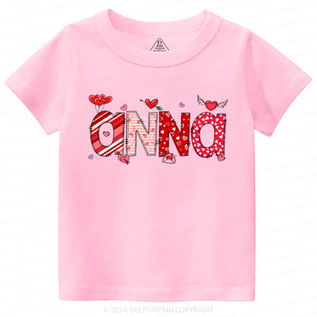 Personalized Valentine Love BalloonToddler&Kids Tees Beepumpkin
