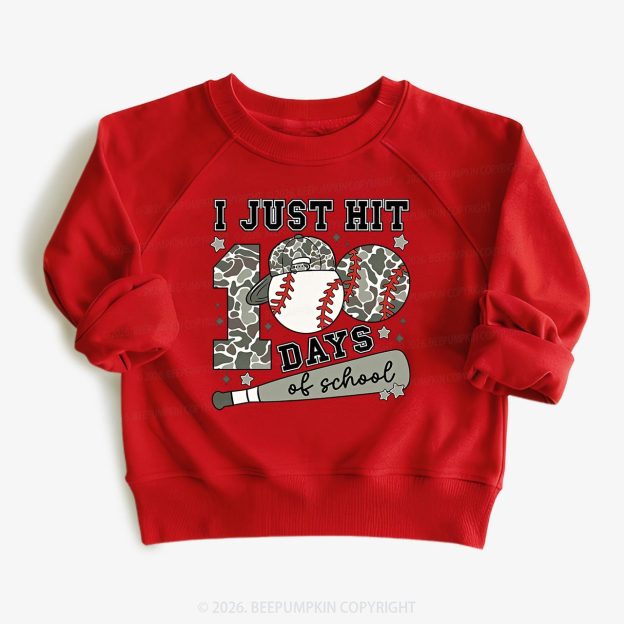 I Just Hit 100 Days Baseball School Toddler&Kid's Sweatshirt