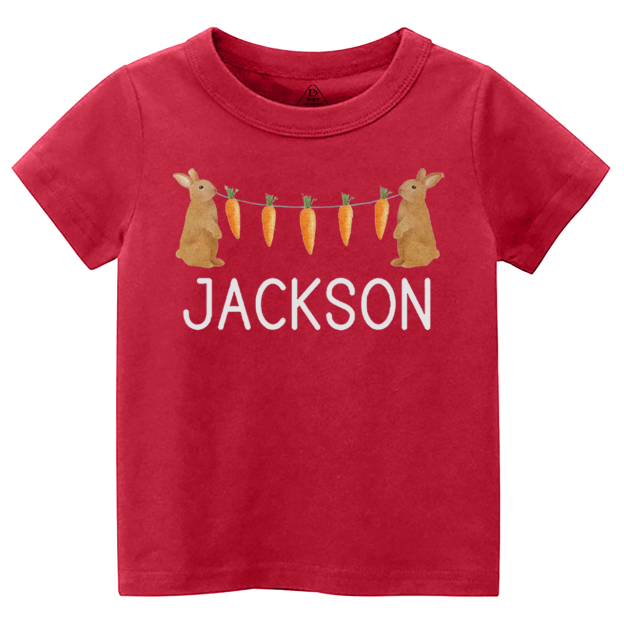 Personalized Name Bunny Carrot Easter Toddler&Kid's Tees Beepumpkin