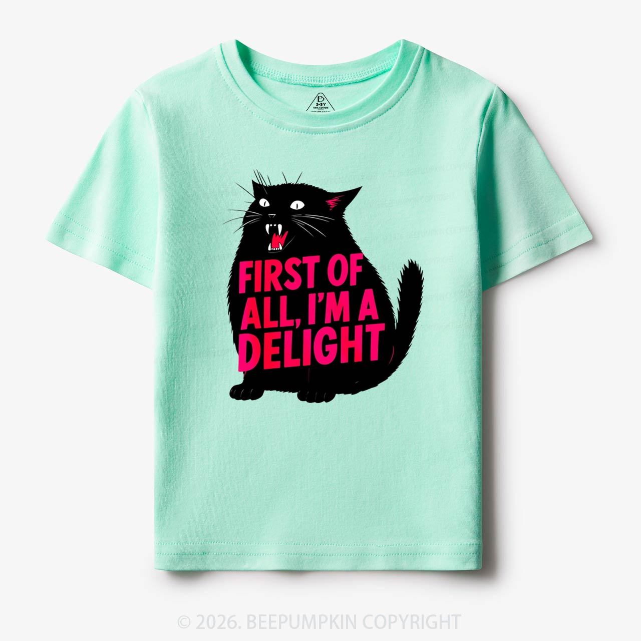 First of All I'm a Delight Black Cat Toddler&Kid's Tees