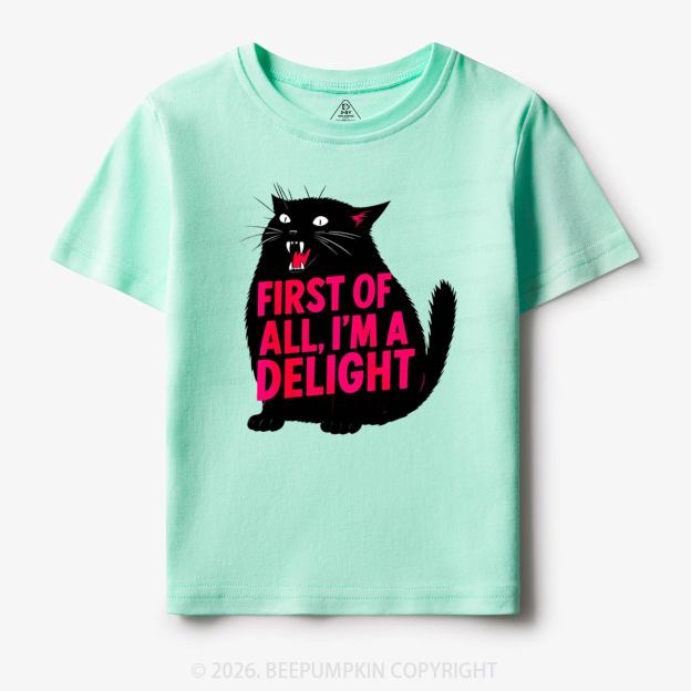 First of All I'm a Delight Black Cat Toddler&Kid's Tees