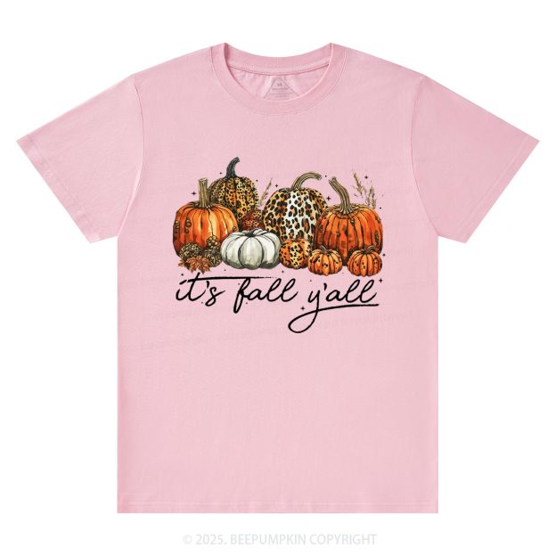 It's Fall Y'all Leopard Pumpkin T-Shirts Beepumpkin