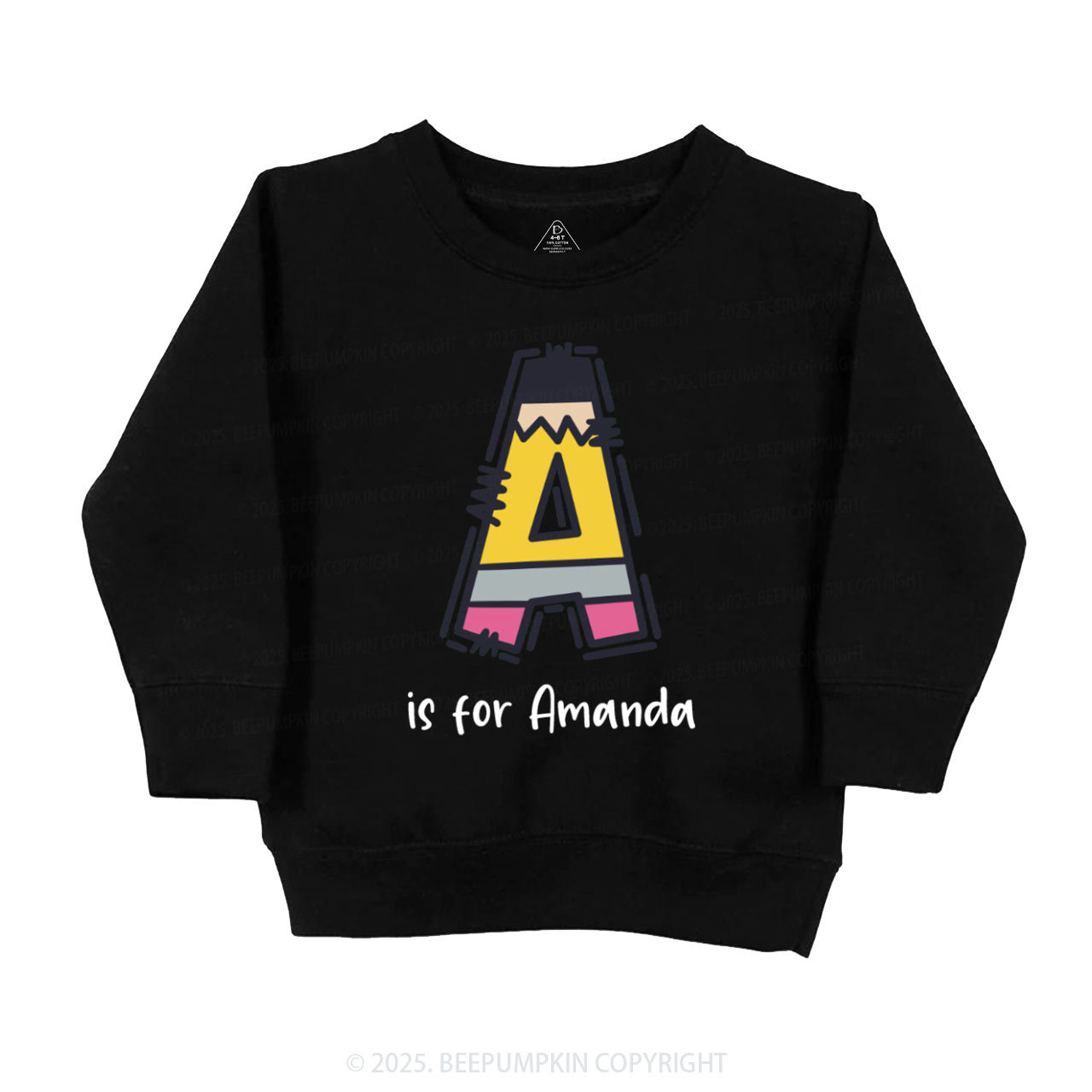 Personalized Pencil Letter Kid's Sweatshirt