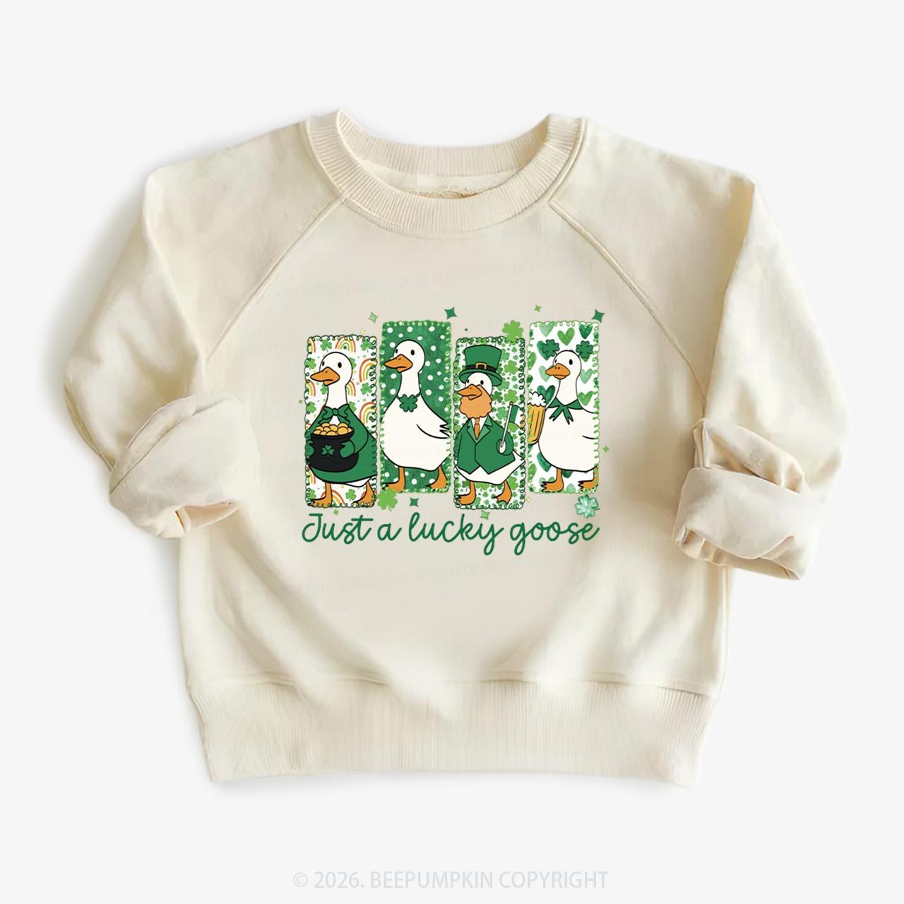 Holiday Goose St Patrick's Day Kid's Sweatshirt