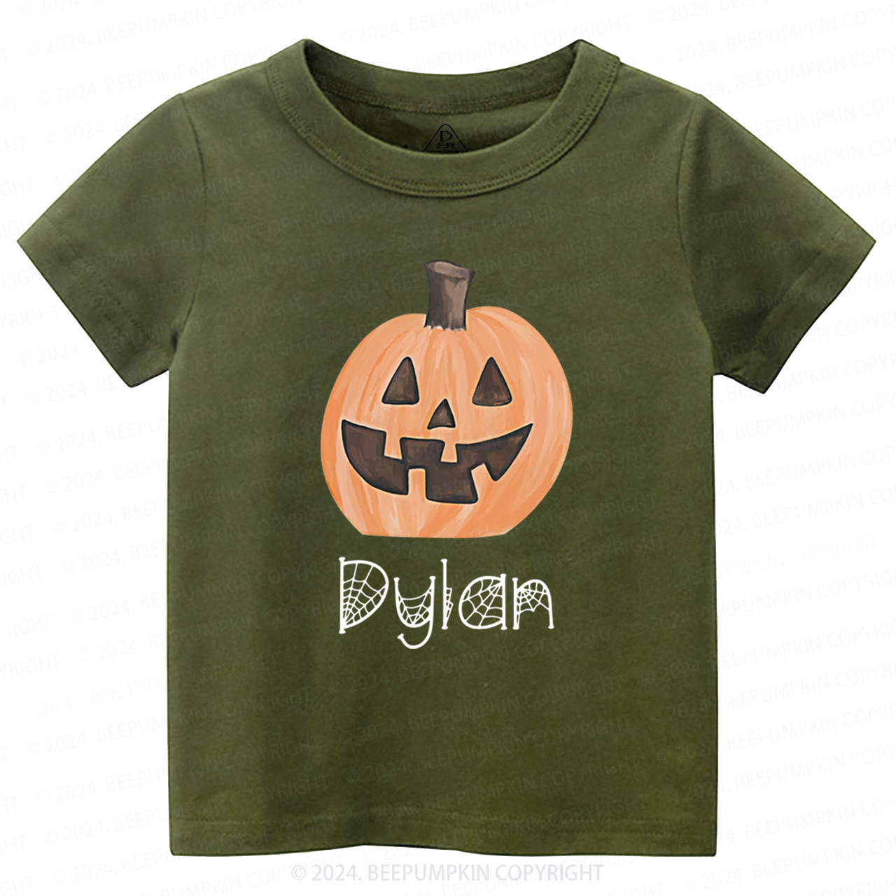 Personalized Halloween Pumpkin Toddler T-shirt