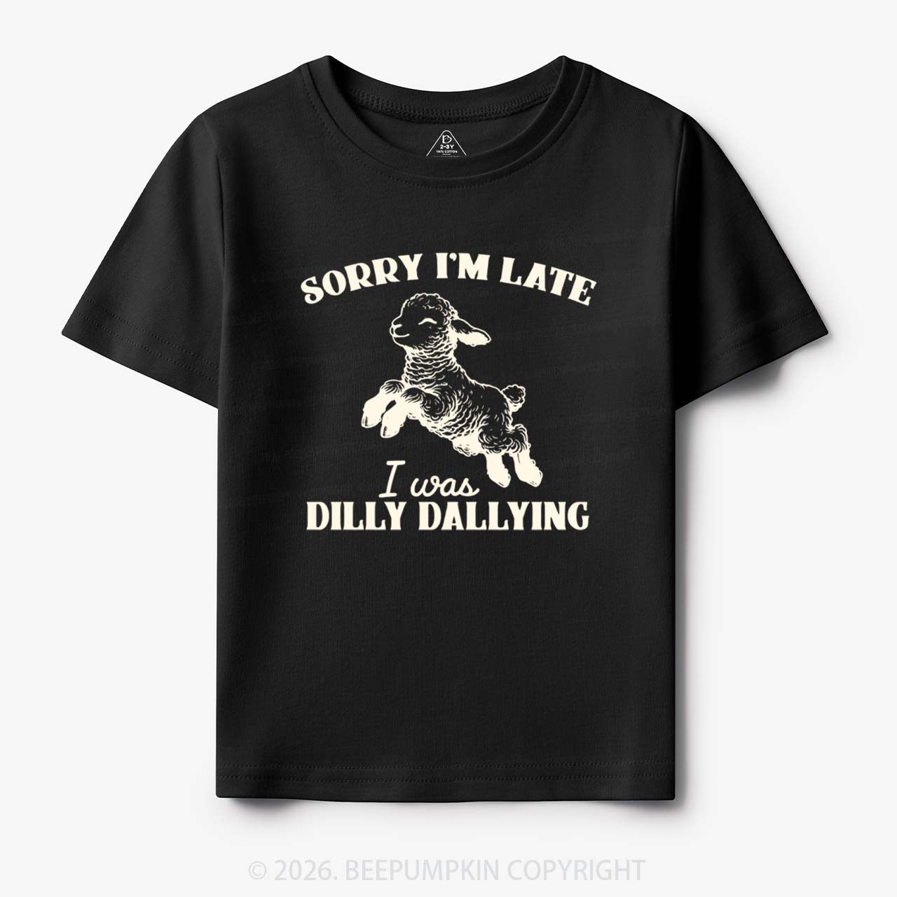Sorry I'm Late I Was Dilly Dallying Lamb Sheep Toddler&Kid's Tees