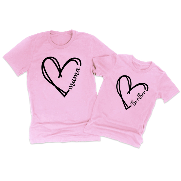 Heart with Name Family Matching Shirts