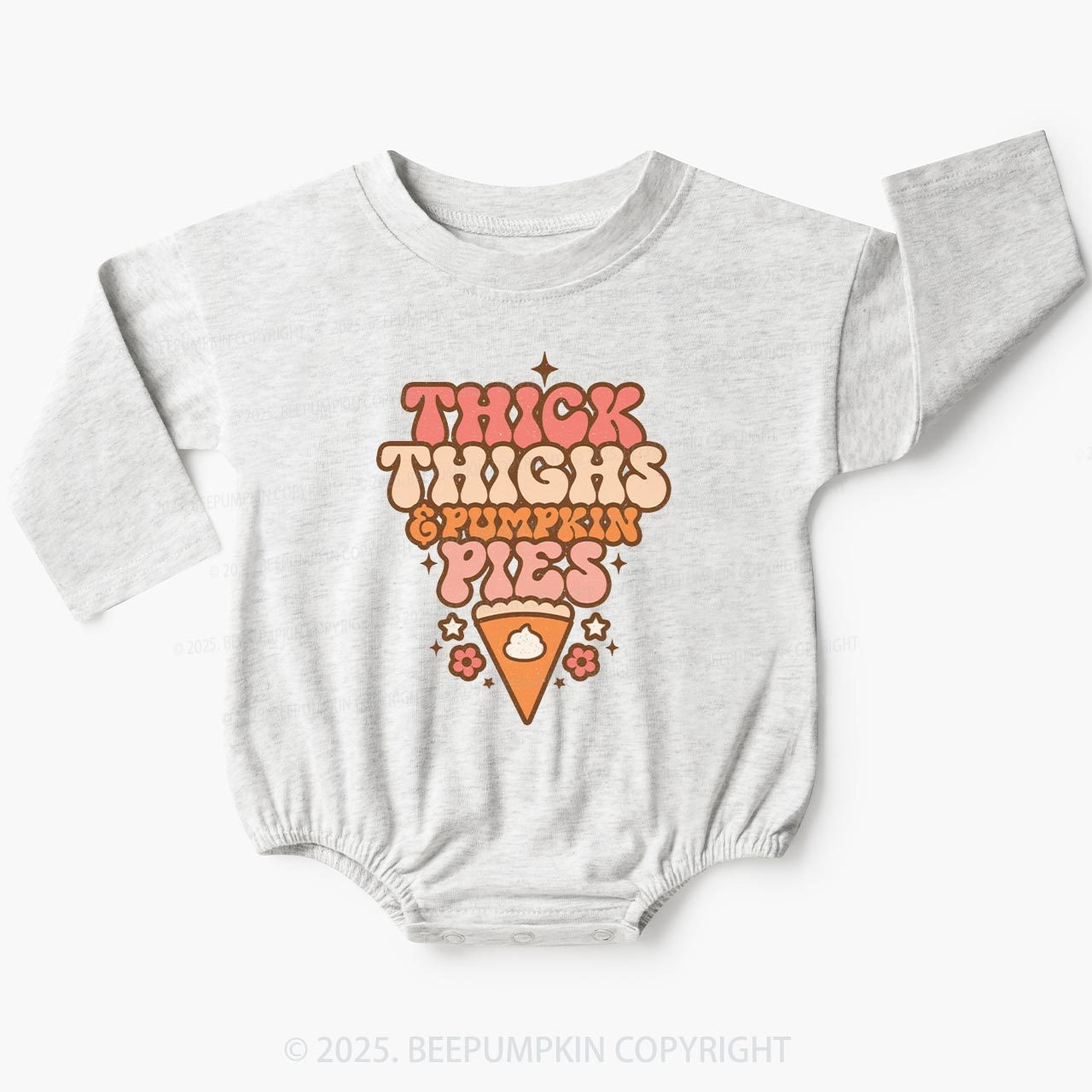 Thick Thighs Pumpkin Pies Baby Bubble Romper Beepumpkin