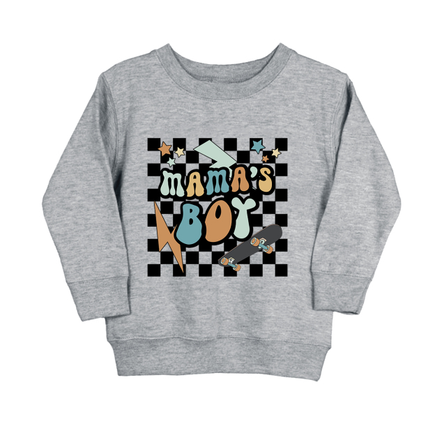 Mama's Boy Retro Skater Kids Sweatshirt