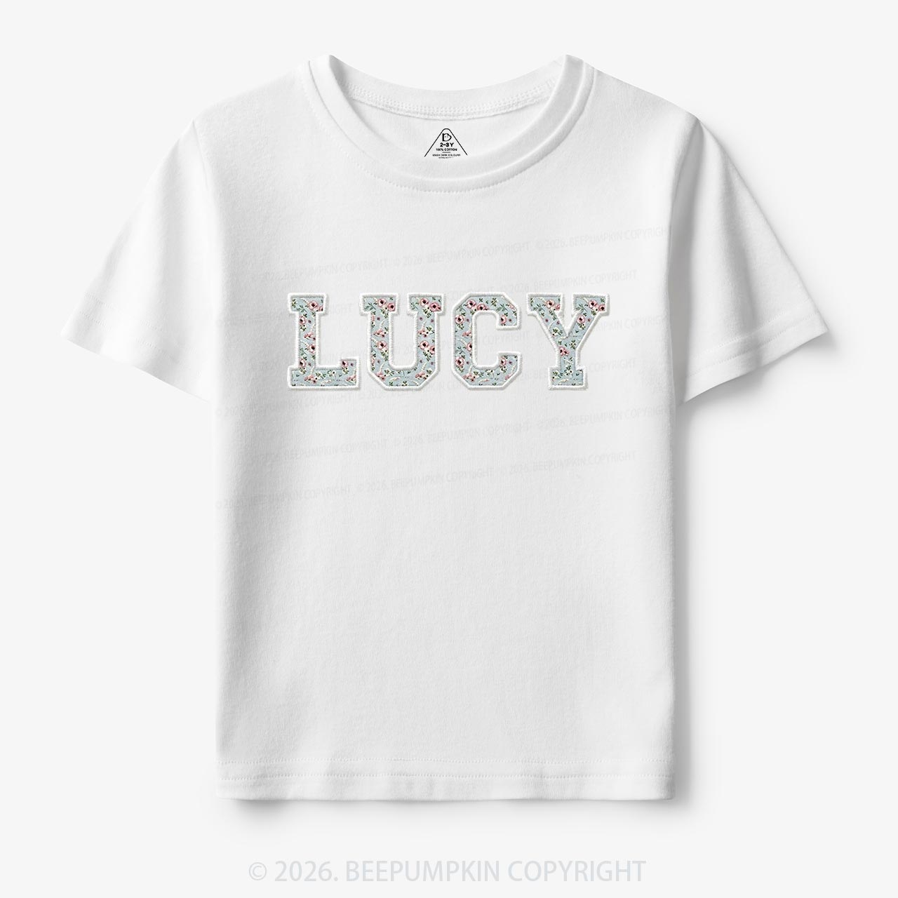 Personalized Vintage Blue Rose Applique Toddler&Kid's Tees