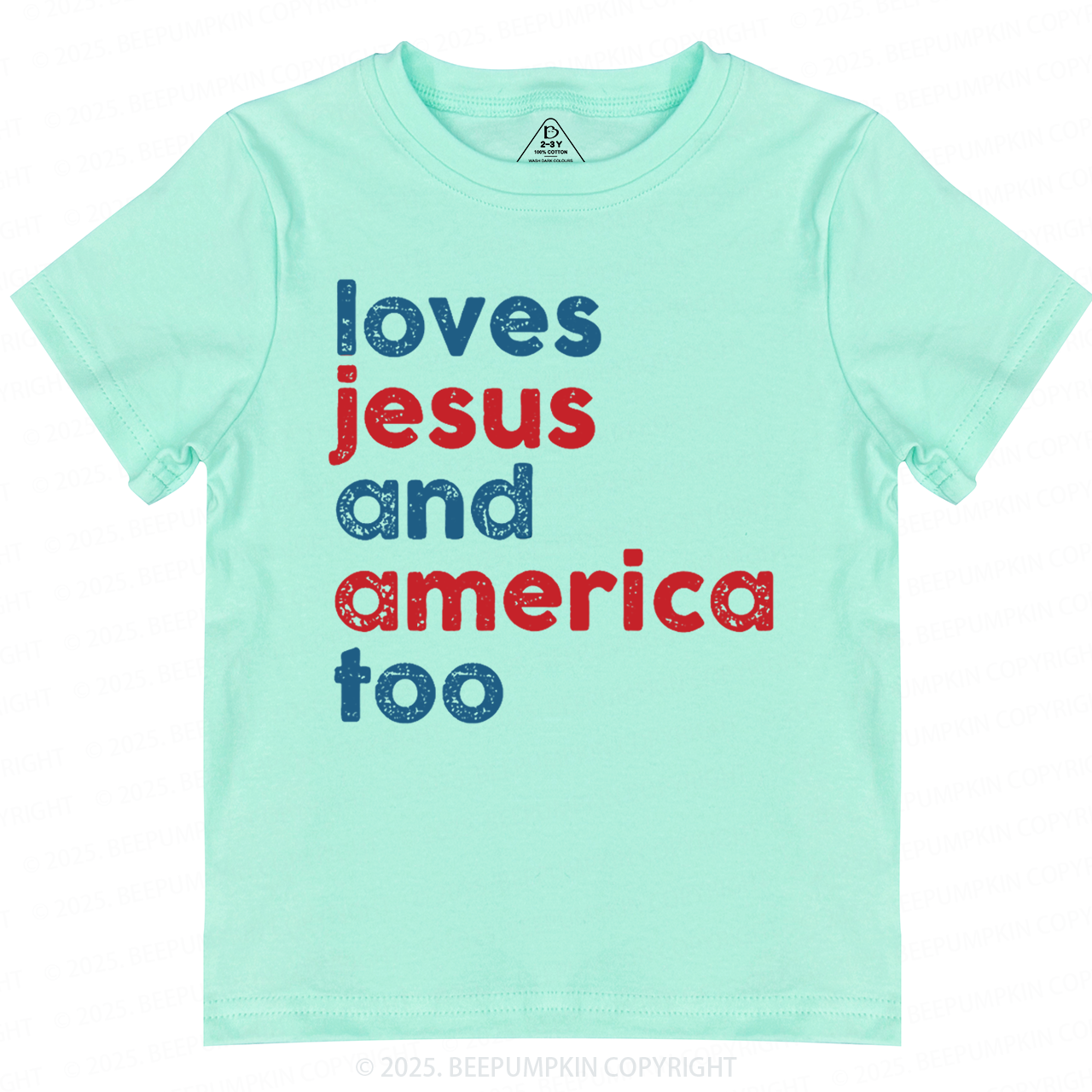 Loves Jesus And America Too Toddler&Kid's Tees Beepumpkin