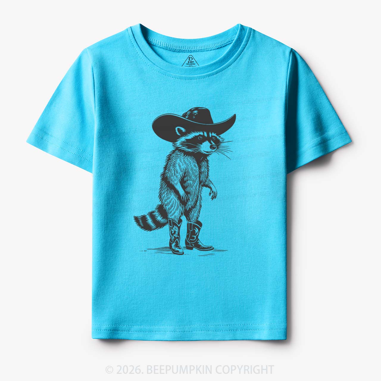 Funny Western Raccoon Cowboy Toddler&Kid's Tees