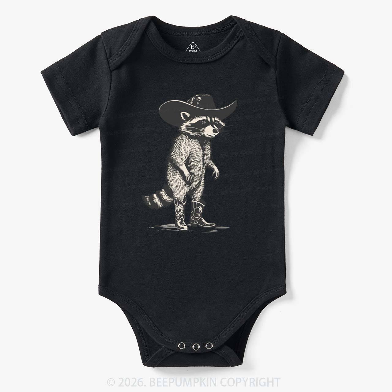 Funny Western Raccoon Cowboy Bodysuit
