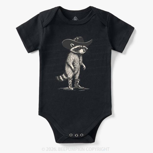Funny Western Raccoon Cowboy Bodysuit