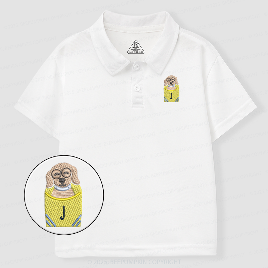 Embroidery Personalized Back To School Puppy Toddler&Kid's Polo Shirt Beepumpkin