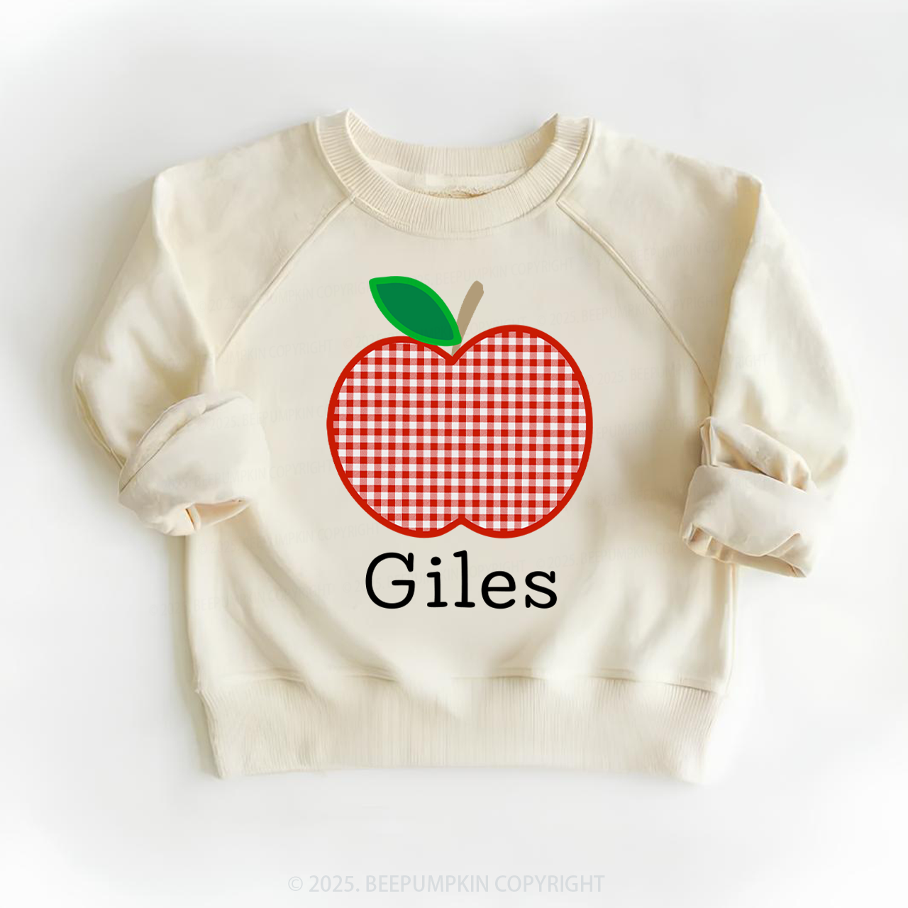 Personalized Red Apple Kid's Sweatshirt