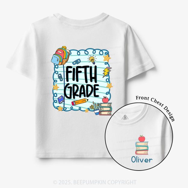 Personalized Apple Book Learning Toddler&Kid's Tees Beepumpkin