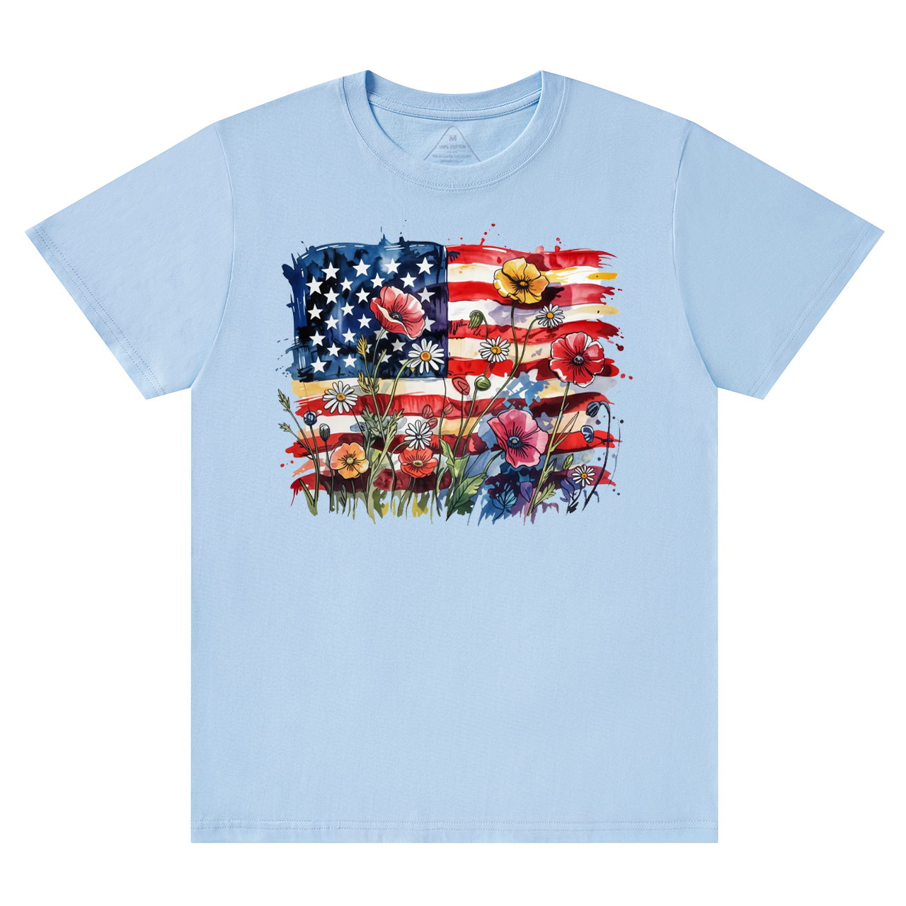 American Flag Floral Mama T-Shirts