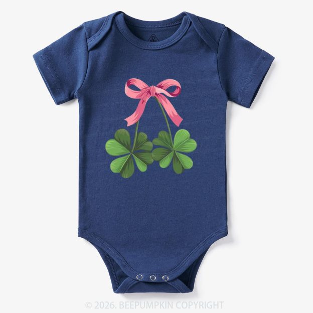 Lucky Shamrock Bow St Patrick's Day Bodysuit