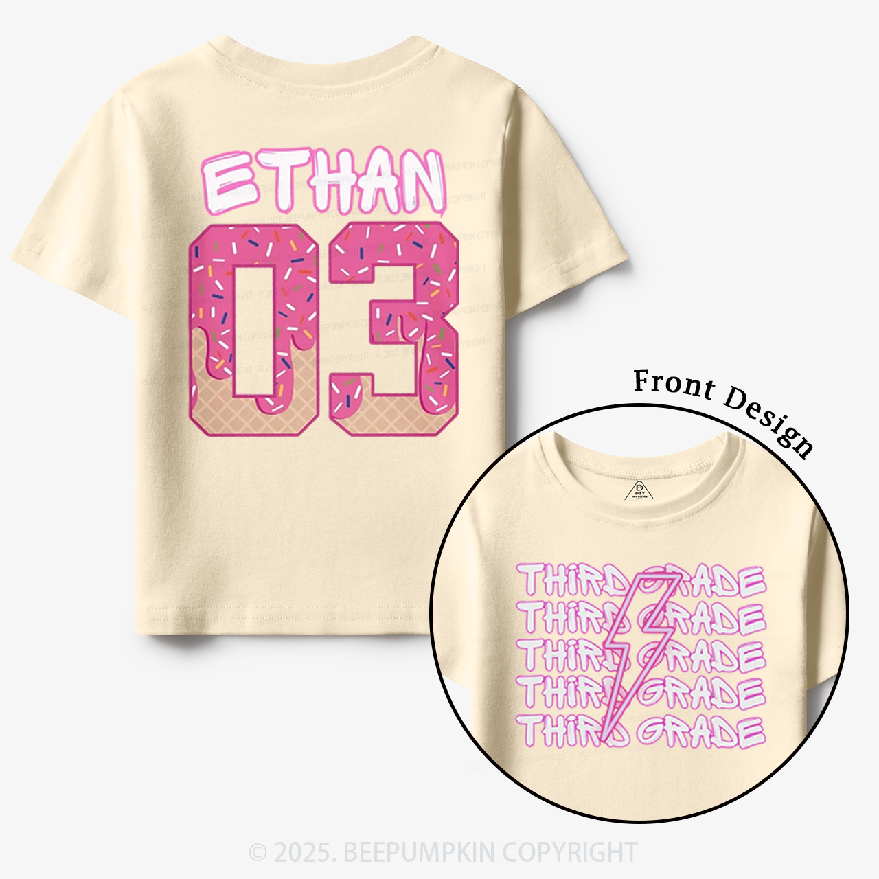 Personalized Lightning Grade Toddler&Kid's Tees Beepumpkin