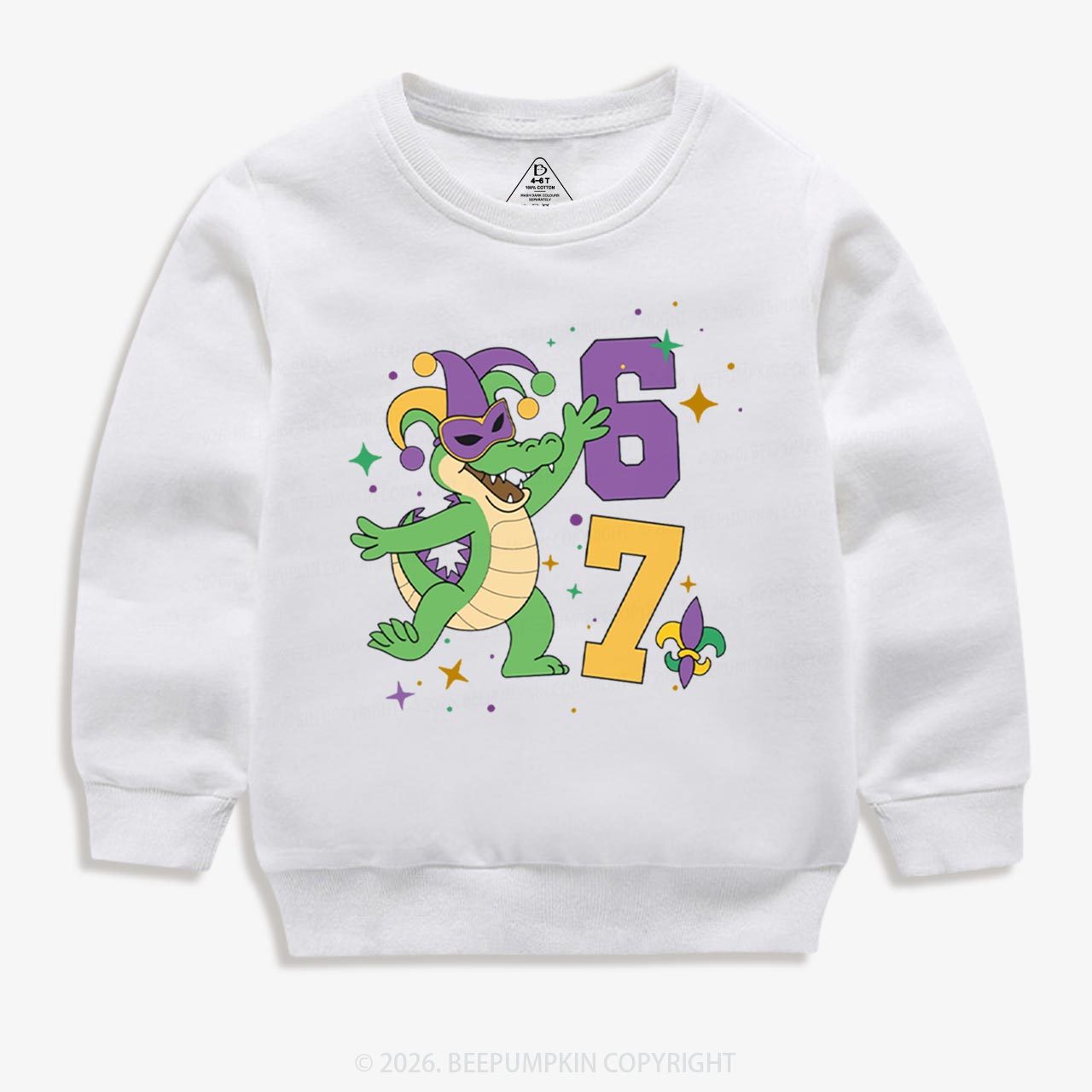 Mardi Gras Alligator 67 Kid's Sweatshirt