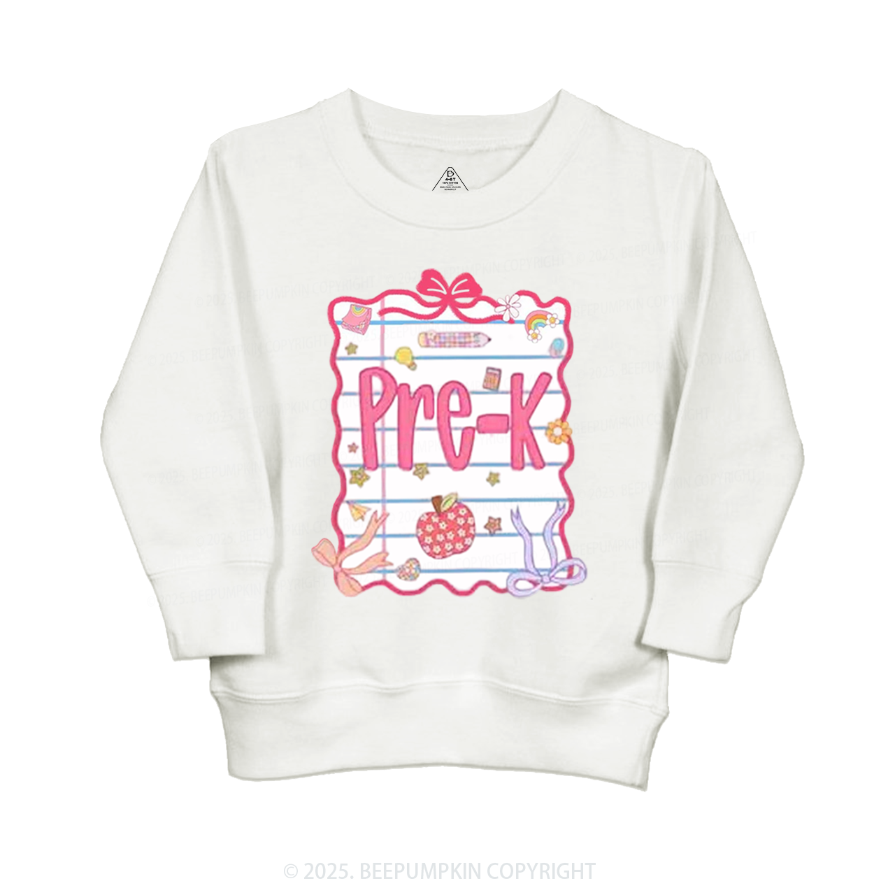 Personalized Pink Bow Grade Kid's Sweatshirt