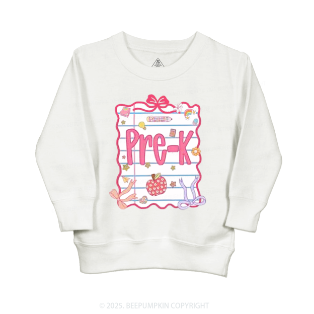 Personalized Pink Bow Grade Kid's Sweatshirt