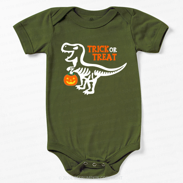 Trick or Treat Dinosaur Halloween Baby Bodysuits 