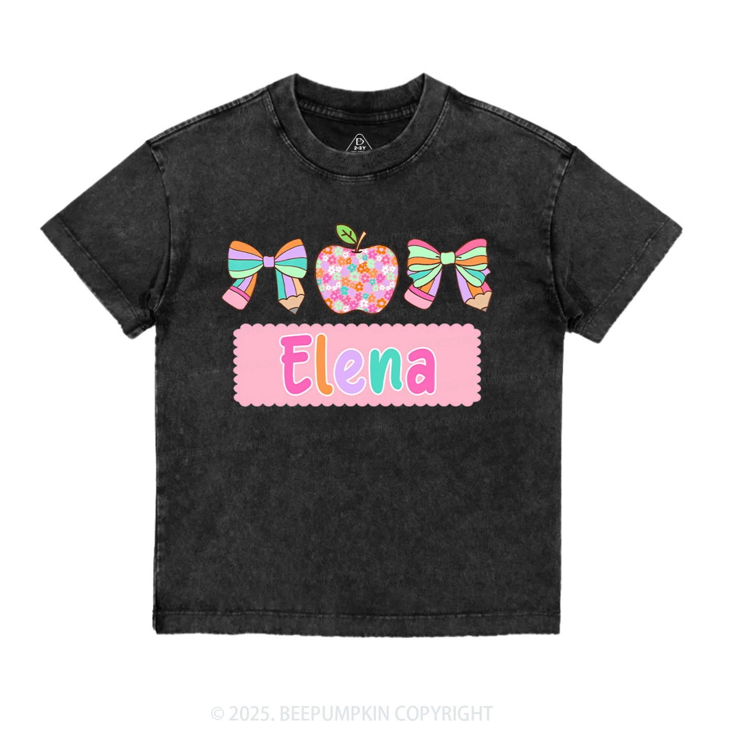 Personalized Pretty Name Toddler&Kids Washed Tees