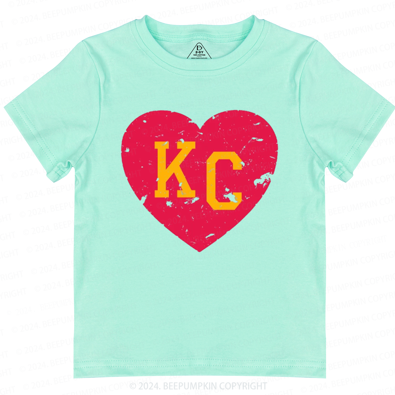 Color Love KC Football Toddler&Kids Tees Beepumpkin 