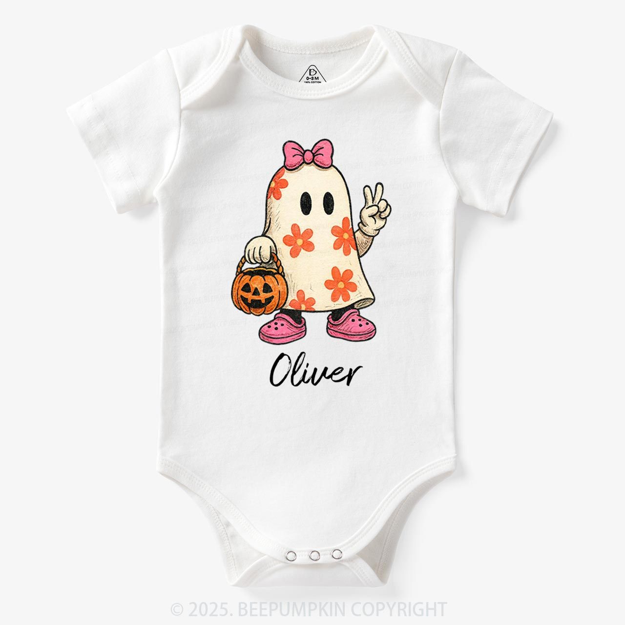 Personalized Boo Ghost Halloween Bodysuit Beepumpkin