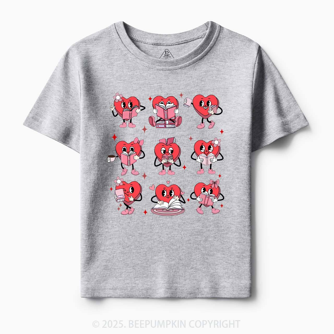 Book Lovers Valentine’s Day Toddler&Kid's Tees Beepumpkin