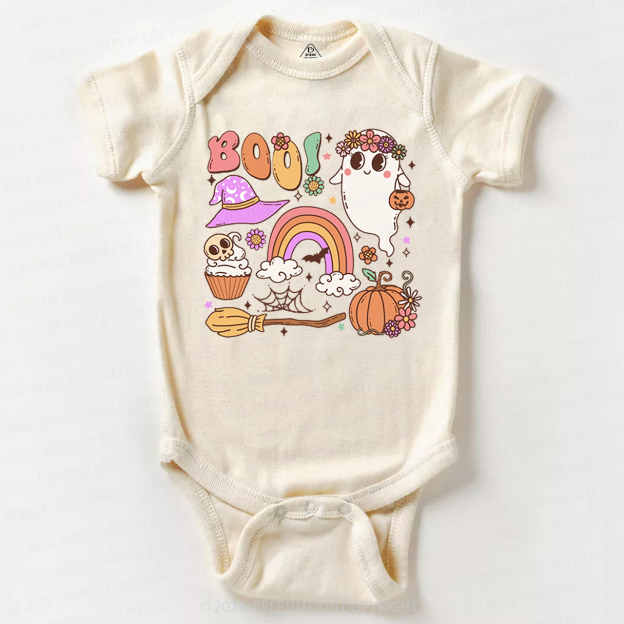 Retro Halloween Ghost Boo Baby Bodysuits 