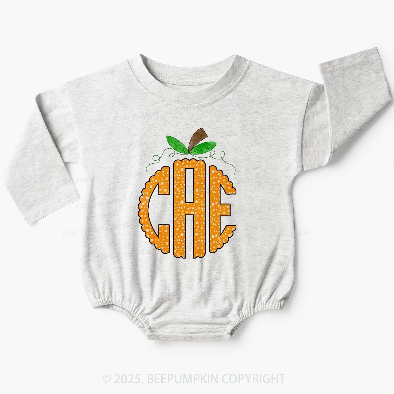 Personalized Initials Fall Baby Bubble Romper Beepumpkin