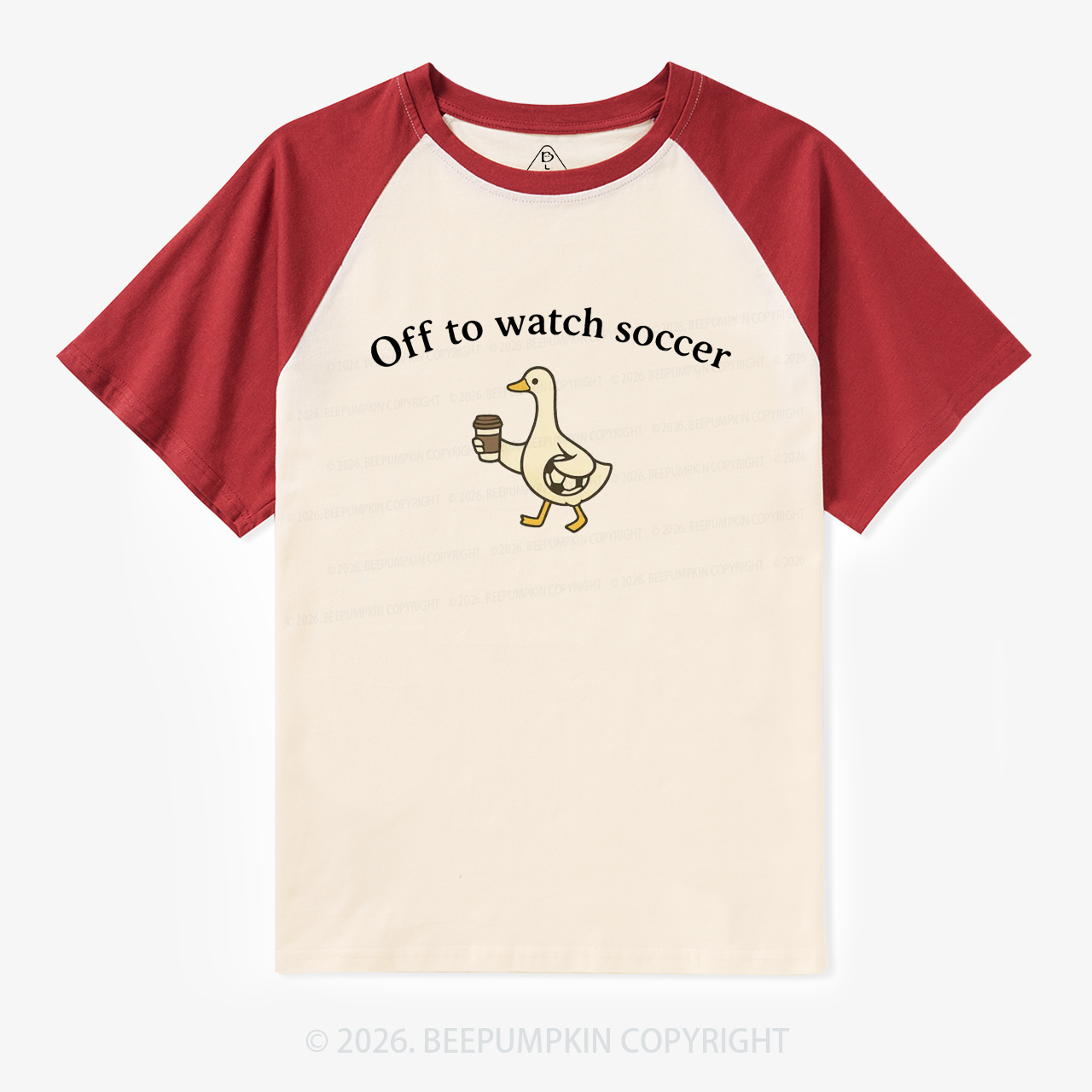 Off To Watch Soccer Mom Goose Raglan T-Shirt