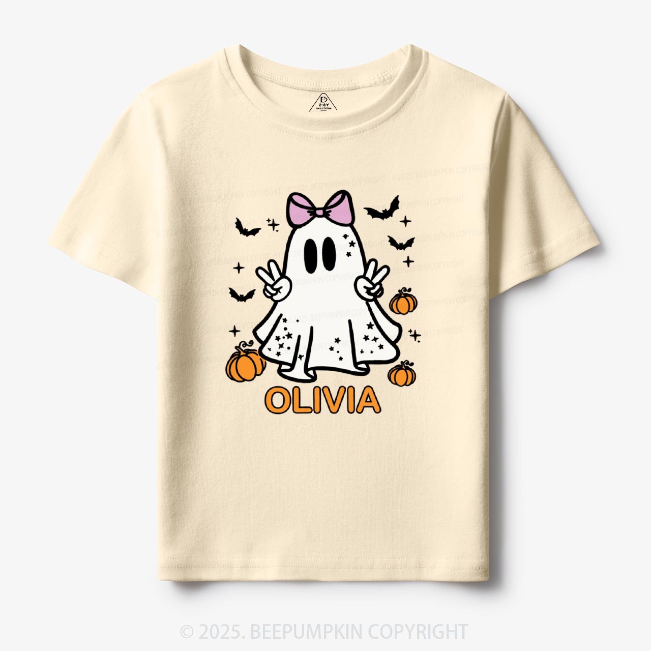 Personalized Halloween Girl Ghost Toddler&Kid's Tees Beepumpkin