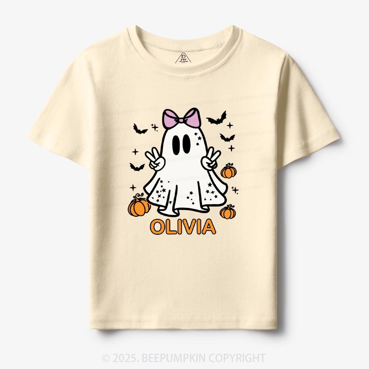 Personalized Halloween Girl Ghost Toddler&Kid's Tees Beepumpkin