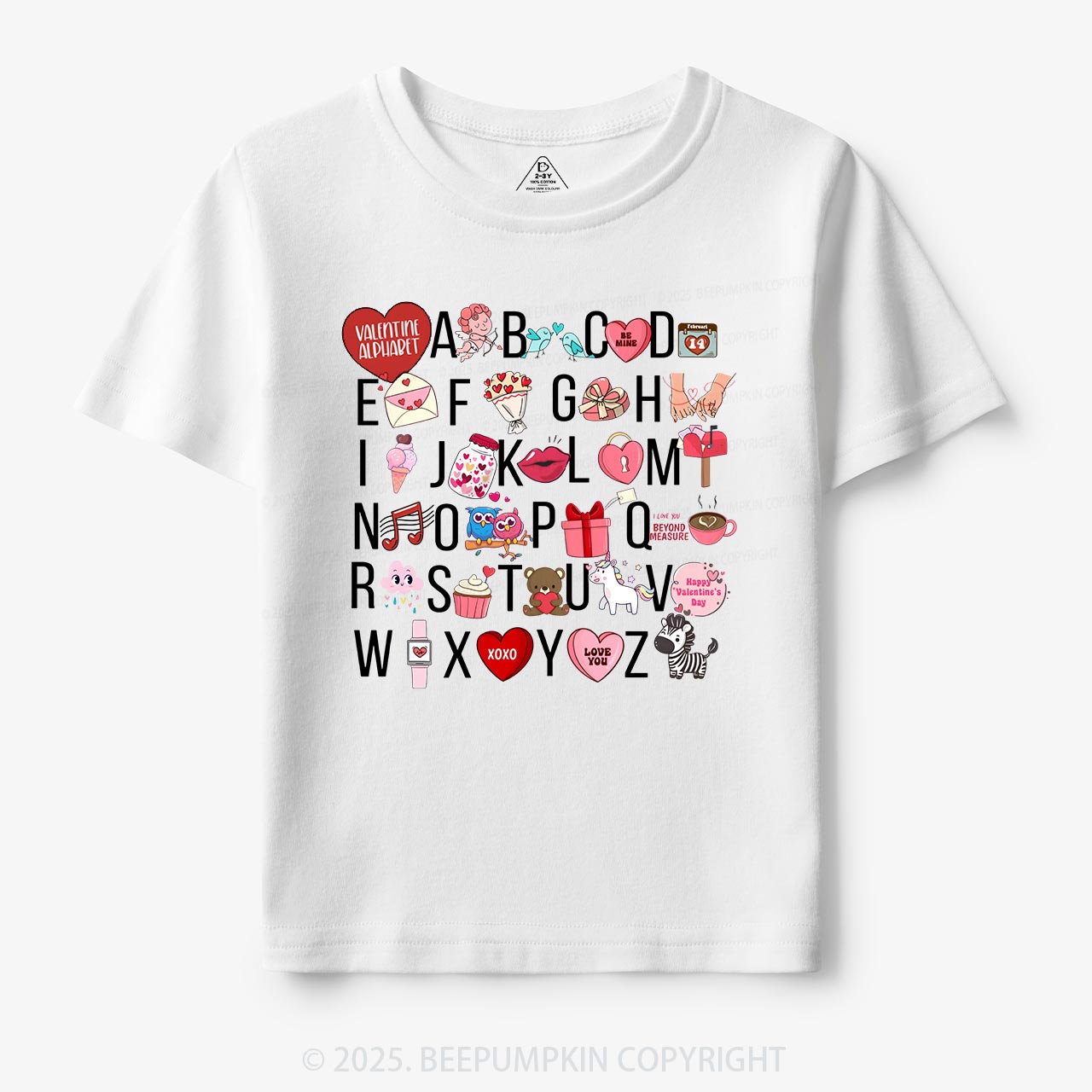 Valentine Alphabet Toddler&Kid's Tees Beepumpkin