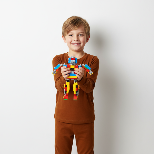 Autumn Orange Two-Piece Pajama Set For Kids